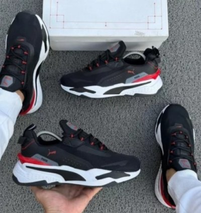 Pum A Rs Fast Unmarked Black White Sneakers