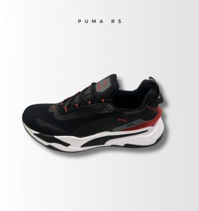 Pum A Rs Fast Unmarked Black White Sneakers