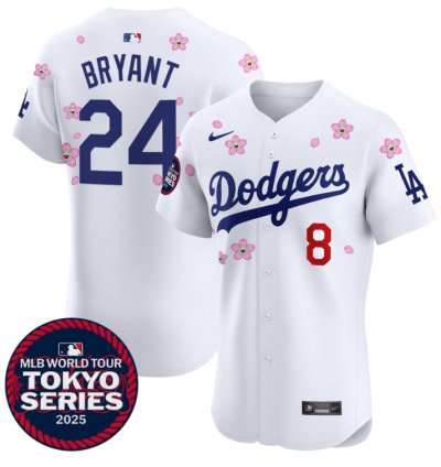 Kobe Bryant Jersey Dodgers Tokyo Series 2025 Vapor Premier Elite Stitched White