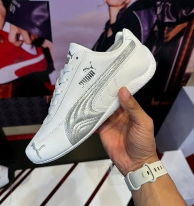 Pum A Speedcat Leather White Silver Sneakers