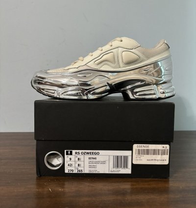 Adidas Raf Simons Ozweego Cream White Silver Metallic