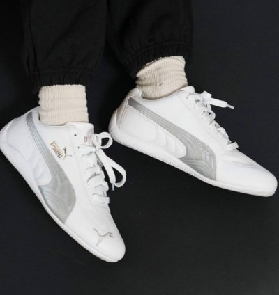 Pum A Speedcat Leather White Silver Sneakers