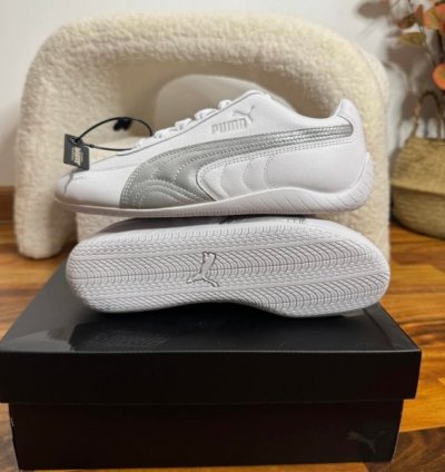 Pum A Speedcat Leather White Silver Sneakers