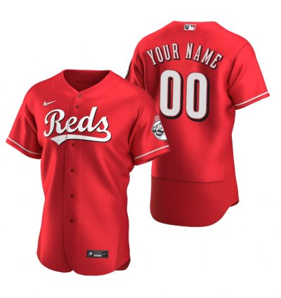 Cincinnati Reds Custom Scarlet Stitched Mlb Flex Base Jersey