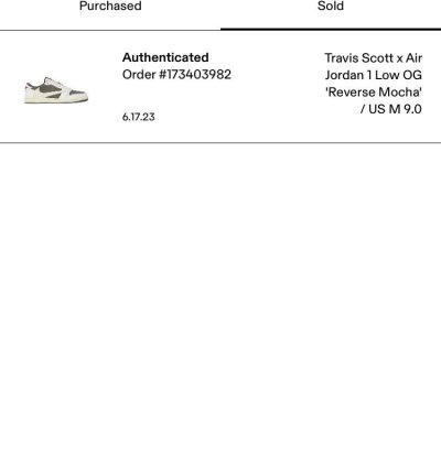 Jordan 1 Retro Low Og Sp Travis Scott Reverse Mocha