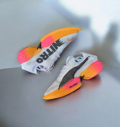 Pum S Fast R Nitro Elite 2 White Orange Sneakers