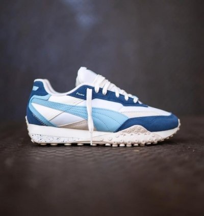 Puma Blacktop Rider Washed White Blue Sneakers