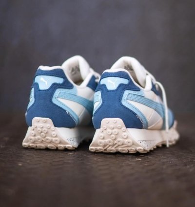 Puma Blacktop Rider Washed White Blue Sneakers