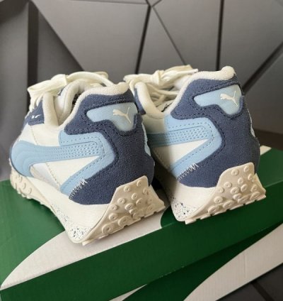 Puma Blacktop Rider Washed White Blue Sneakers