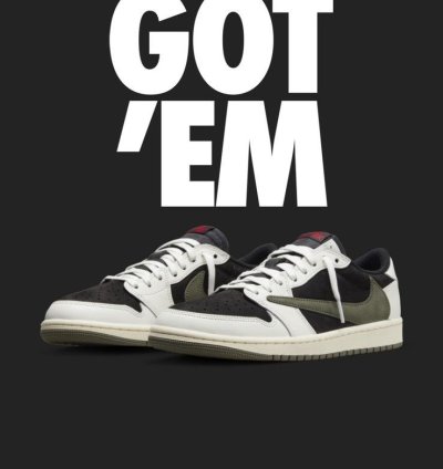 Jordan 1 Travis Scott Olive 9 5m 11w