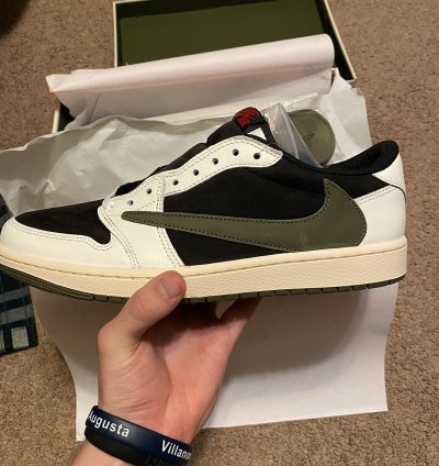 Jordan 1 Travis Scott Olive 9 5m 11w