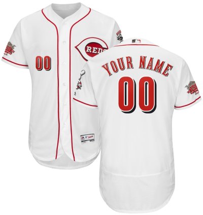 Cincinnati Reds Customized White 150th Anniversary Flexbase Jersey