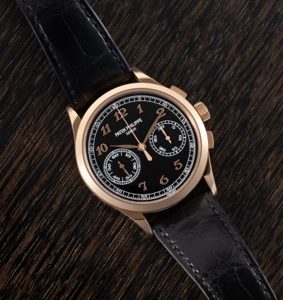 Patek Philippe Chronograph In Rose Gold With Black Dial And Breguet Numerals
