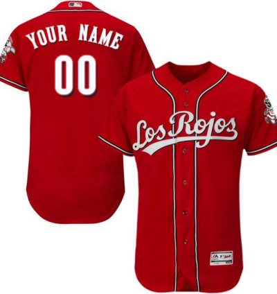 Cincinnati Reds Los Rojos Red Customized Flexbase Majestic Mlb Collection Jersey