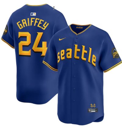 Ken Griffey Jr Seattle Mariners Royal City Connect Retired Vapor Limited Jersey - All Stitched