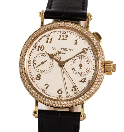 Patek Philippe Chronograph Ladies Split Second Chronograph Ref 7059- 18k Rose Ivory Dial Box Papers Bj-2012 Germany