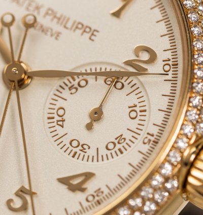 Patek Philippe Chronograph Ladies Split Second Chronograph Ref 7059- 18k Rose Ivory Dial Box Papers Bj-2012 Germany
