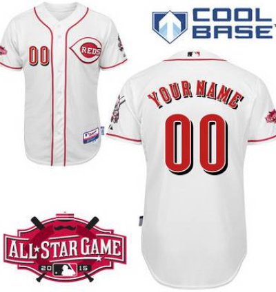 Cincinnati Reds Personalized Home Jersey With 2015 All-star Patch
