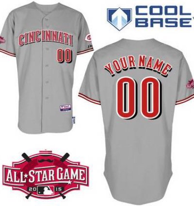 Cincinnati Reds Personalized Road Jersey With 2015 All-star Patch