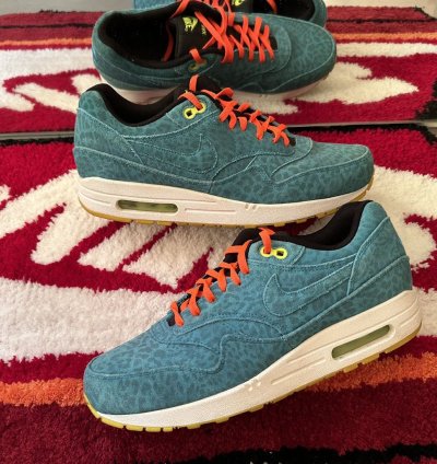 Vintage Nike Air Max 90 Sneakers Blue Leopard Rare Us 8 5