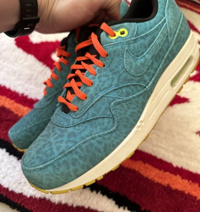 Vintage Nike Air Max 90 Sneakers Blue Leopard Rare Us 8 5