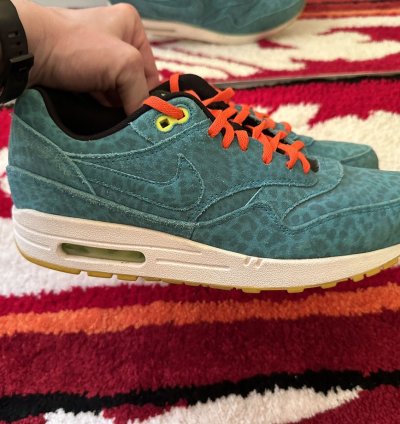 Vintage Nike Air Max 90 Sneakers Blue Leopard Rare Us 8 5