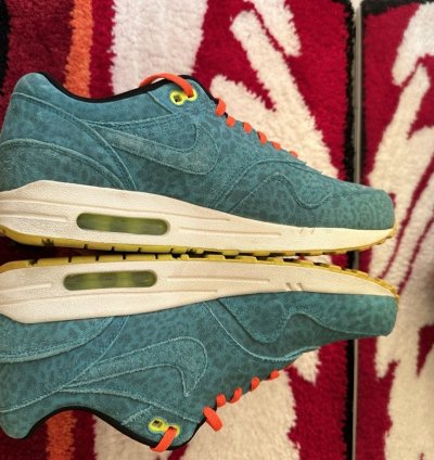 Vintage Nike Air Max 90 Sneakers Blue Leopard Rare Us 8 5