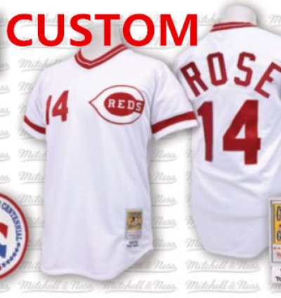 Custom Cincinnati Reds 1976 White Throwback Jersey