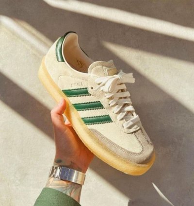 Ronnie Fieg X Clarks X Adidas Samba Chalk White Green Sneakers