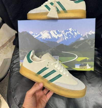 Ronnie Fieg X Clarks X Adidas Samba Chalk White Green Sneakers