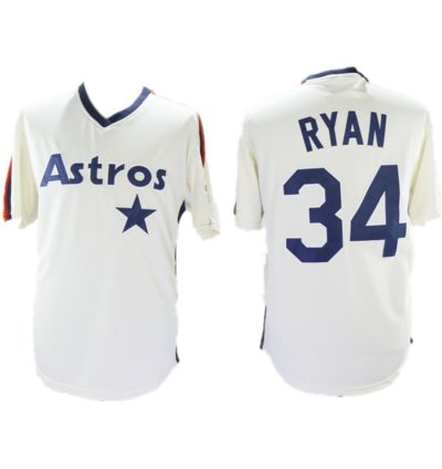Houston Astros Nolan Ryan Cream Throwback Pullover Jersey