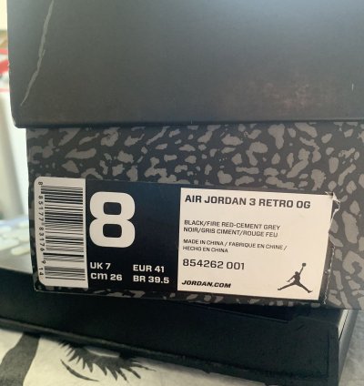 Jordan 3 Black Cement 2018