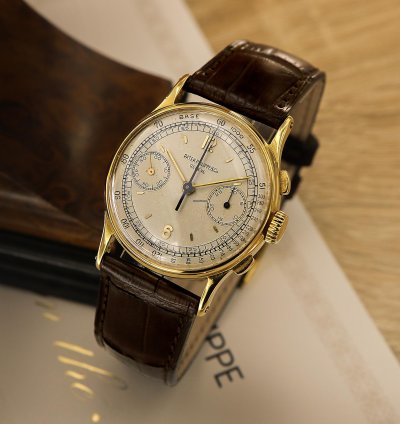 Patek Philippe Chronograph Rare Vintage Chronograph Ref 130 18kt Yellow Gold From 1947