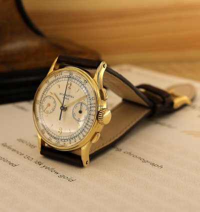 Patek Philippe Chronograph Rare Vintage Chronograph Ref 130 18kt Yellow Gold From 1947