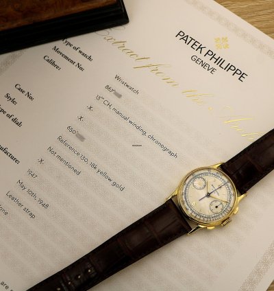 Patek Philippe Chronograph Rare Vintage Chronograph Ref 130 18kt Yellow Gold From 1947