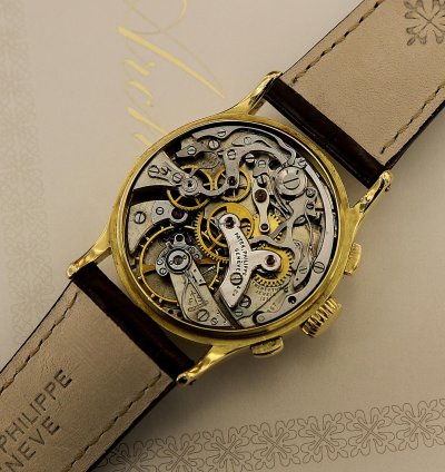 Patek Philippe Chronograph Rare Vintage Chronograph Ref 130 18kt Yellow Gold From 1947
