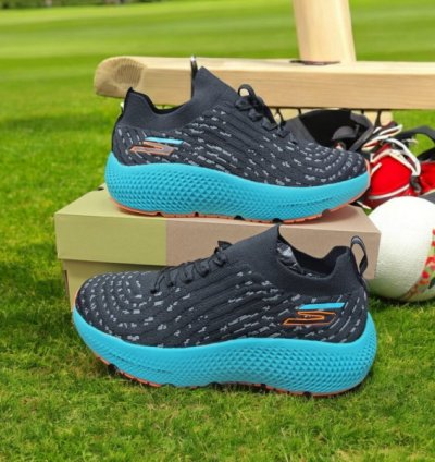 Skechers Max Road Hyper Burst Black Blue Sneakers