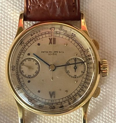 Patek Philippe Chronograph Ref 130 Raro Por Tener Agujas Negras Habitualmente De Oro