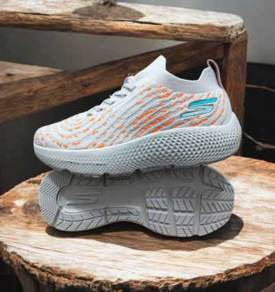 Skechers Max Road Hyper Burst Grey Orange Sneakers