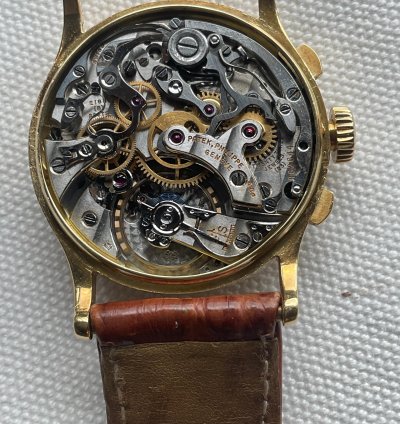 Patek Philippe Chronograph Ref 130 Raro Por Tener Agujas Negras Habitualmente De Oro