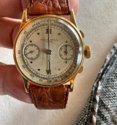 Patek Philippe Chronograph Ref 130 Raro Por Tener Agujas Negras Habitualmente De Oro