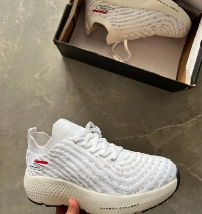 Skechers Max Road Hyper Burst Triple White Sneakers
