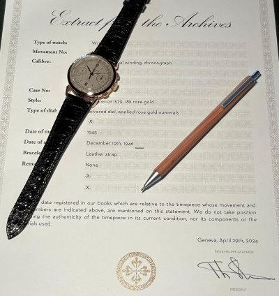 Patek Philippe Chronograph Ref 1579 Pink Gold Casa Weil Original 1945 Chronograph - Cal 13 Ch