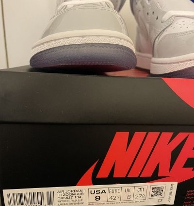 Air Jordan 1 Retro High Zoom White Racer Blue Sz 9