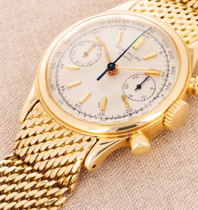 Patek Philippe Chronograph Yellow Gold Tasti Tondi Chronograph Watch Ref 1463 On Gay Freres Bracelet