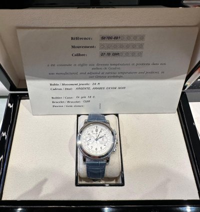 Patek Philippe Complications 5070g-001 Annual Calendar Chronograph White Gold Silver Dial 2003