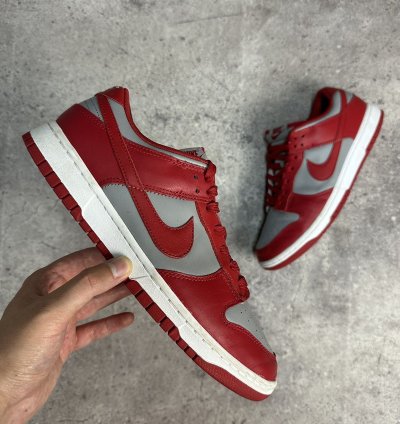 Vintage Nike Dunk Low Retro Medium Grey Varsity Red Unlv
