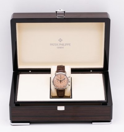 Patek Philippe Complications Salmon Dial 750 Whitegold German Watch Fullset 2022