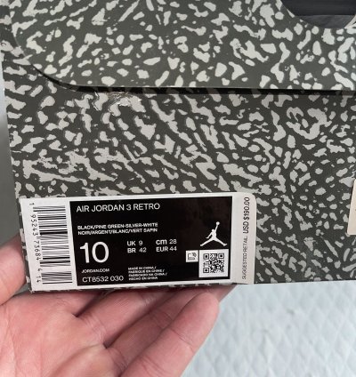 Air Jordan 3 Pine Green Ds Size 10