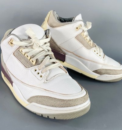 Nike Air Jordan 3 Retro Ma Maniere White Grey Leather Sneakers